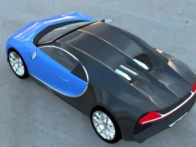 Bugatti Chiron High Detailed V2 3D print model