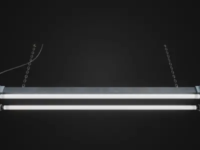 Fluorescent ceiling light 01 Low-poly 3D model