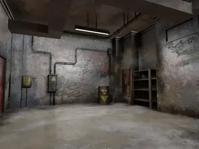 The old  Horror Room 8 Low-poly 3D model