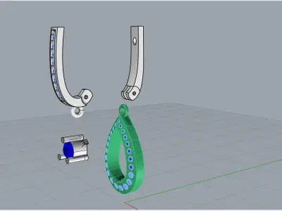 Fashion Chaumet earring with pearls  3D print model