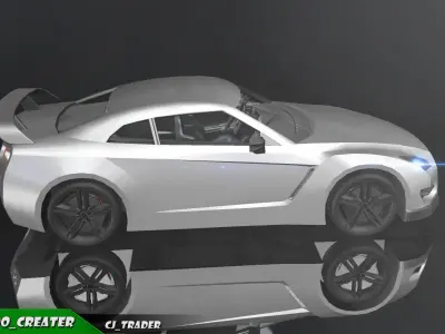 Low-poly Racing Spoiler Car 3D Model Low-poly 3D model