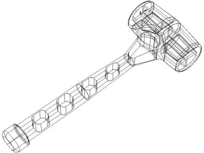 Blue Plastic Peg Hammer 3D print model