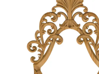 Carved picture frame STL 3D model 52