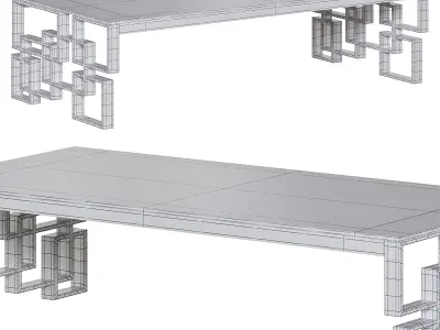 Casa Padrino luxury coffee table silver 3D model