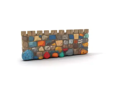 Colorful Castle Wall model pack Low-poly 3D model