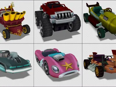 Cartoon - Cars Low-poly 3D model