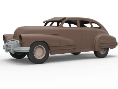 Shell and wheels Buick Special Sedan 1947 Scale 1 to 24 3D print model