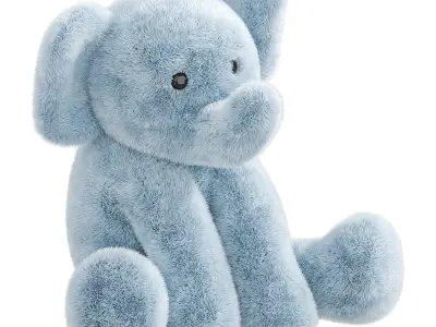 Kids Elephant Toy Low-poly 3D model