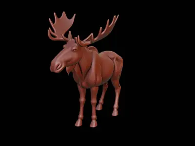 Moose Animal Sculpture 3D print model get