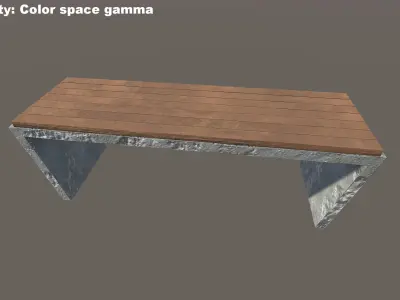 Bench with concrete base  Free low-poly 3D model