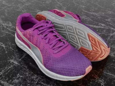 PUMA 3D SHOES - PURPLE Low-poly 3D model