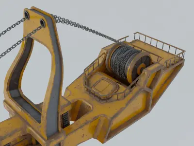 Construction crane Low-poly 3D model