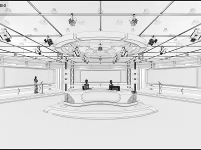 Virtual TV Studio Sets - Collection Vol 6 - 2 PCS DESIGN 3D model