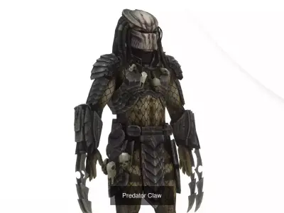 Predator 3D Models Collection 5 Rigged Alien Hunters Bundle