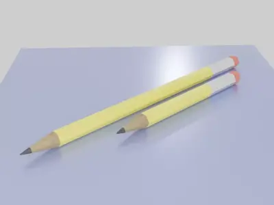 Pencils two on table Free 3D model
