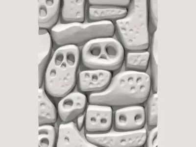 Dense Travertine Wall High Detail 3D model