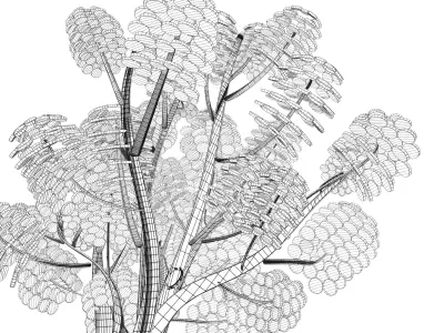 Cartoon tree S1Bv3 3D model