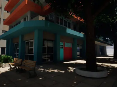 City Downtown Skyscraper Street - Unreal - Lot 06 Low-poly 3D model