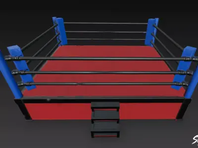 Boxing Ring Blue Corner Low-poly 3D model