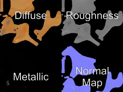 Wooden Giraffe Toy D Model Pack Low-poly 3D model