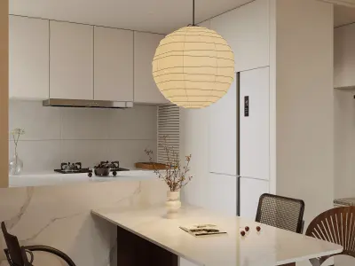  living room dining room interior scenes 09 3D model