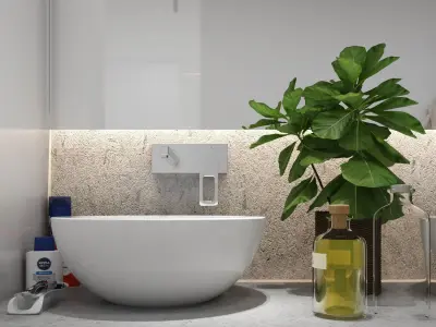 Modern Grey Bathroom 3D model