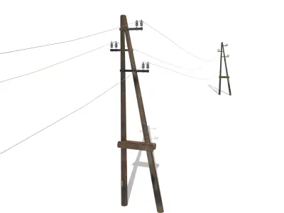 Electricity Pole 23 Low-poly 3D model