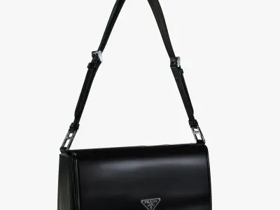 Prada Brushed Leather Femme Bag Black 3D model