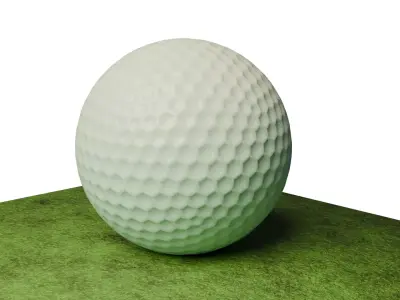 Golf Ball and Terrain 3D Model 3D model