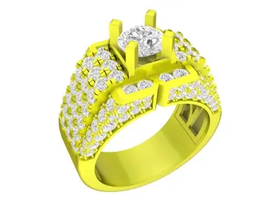 A7448 Korean Style Luxury Fashion Diamond Men Ring 3D Model 3D print model