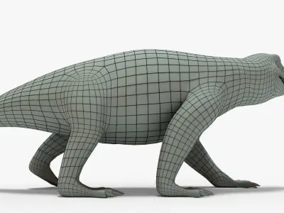 Simosuchus Rigged Basemesh Low-poly 3D model