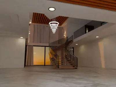 luxury ground plus one Villa 3D model