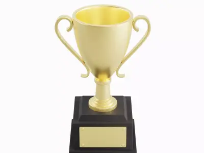 Trophy Cup Set Low-poly 3D model