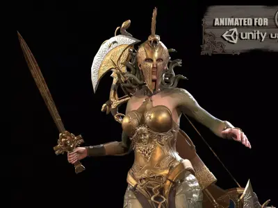 Meduse gorgon Low-poly 3D model