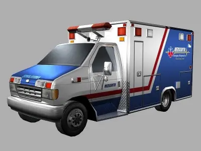 Ambulance Low-poly 3D model