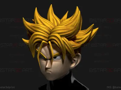 Trunks Head Wearable -Dragon ball Z Cosplay and Decoration 3D print model