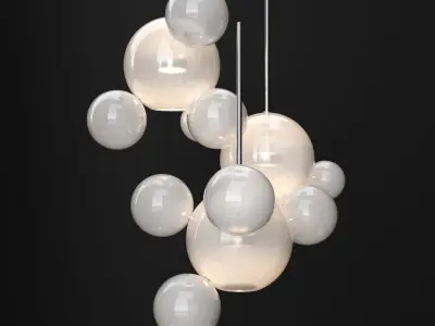 Chandelier Giopato and Coombes BOLLE 14 bubble 2 FROST SILVER 3D model