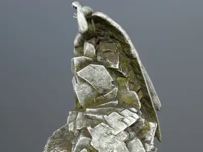 Man statue 1 Low-poly 3D model
