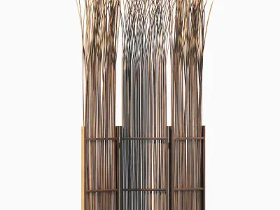 Screen thin branch wood decor n3 3D model