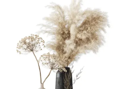 Bouquet with dry composition 3D model