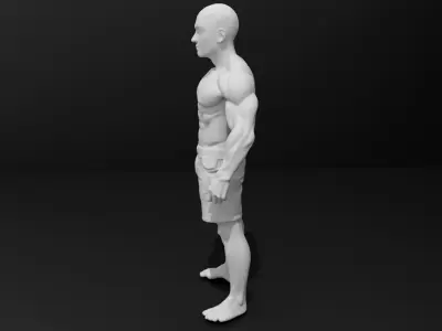 Base Mesh Muscular Male - Game-Animation Ready Low-poly 3D model
