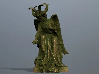 woman Statue Low-poly 3D model 3