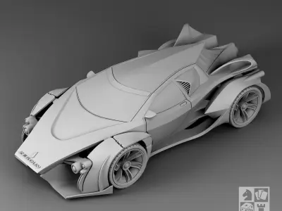 Futuristic sport car 1 3D print model