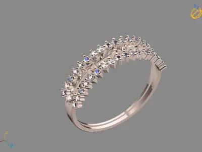 Womens Diamond Signet Ring Women Rings 3dmodels 3D print model 3D print model 64
