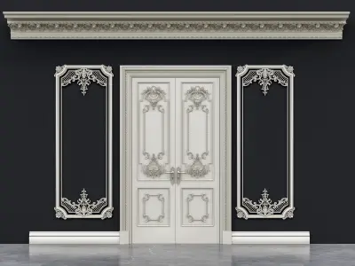 Classic carvings moldings and gypsum cornice 12 3D model