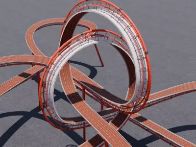 Stunt Track 3D Acrobatic Track Low-poly 3D model