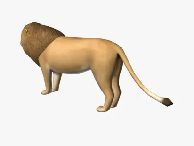 Lion Male Low-poly 3D model