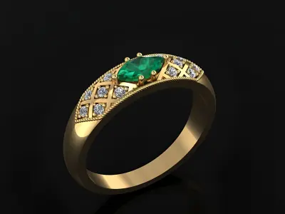Marquise Ring  3D print model