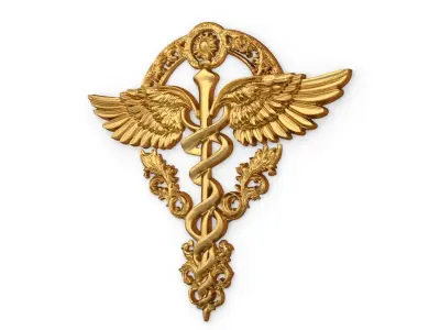 Relief Caduceus carved 04 3D model