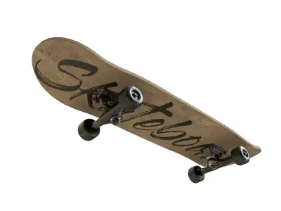 Skateboard Low-poly 3D model 4